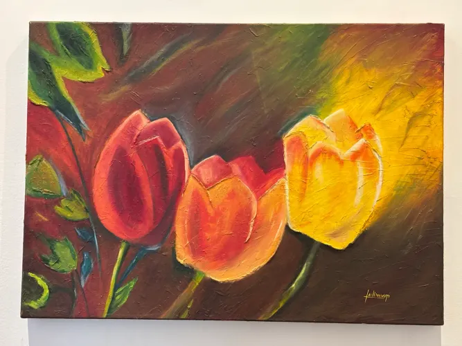 Quadro óleo sobre tela TULIPAS