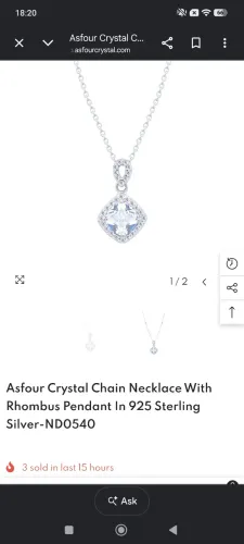 Colar Em Prata 925 Com Cristal - NOVO , PREÇO NEGOCIÁVEL