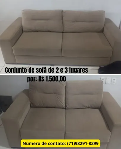 Jogo de sofá 2 e 3 lugares 