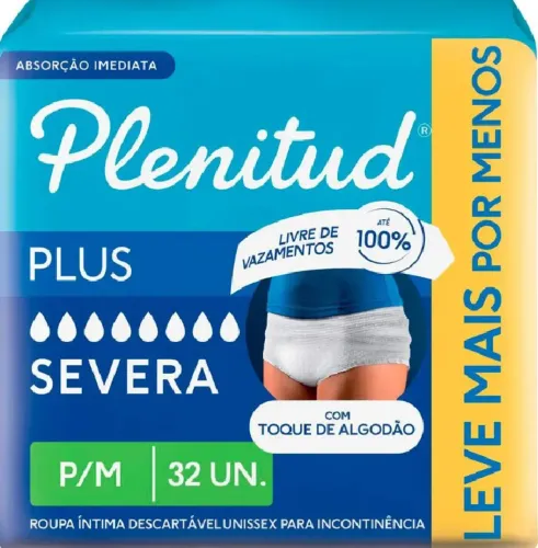 Fralda Plenitud P/M 32 unidades - adulto