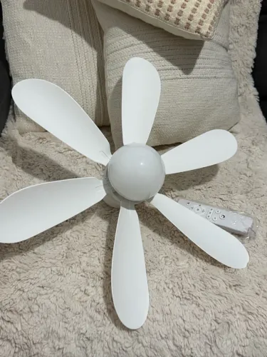 Ventilador de teto 6 pás branco com controle remoto