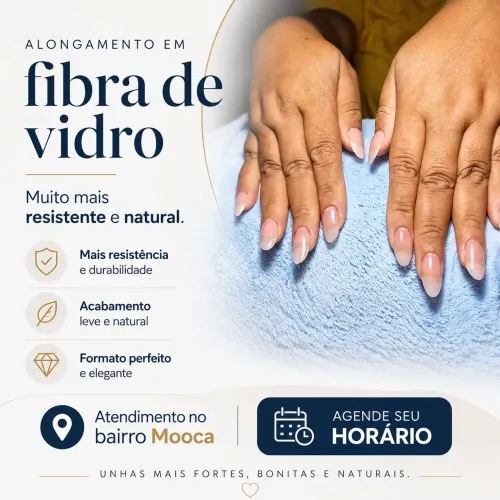 Alongamento de unha em fibra de vidro