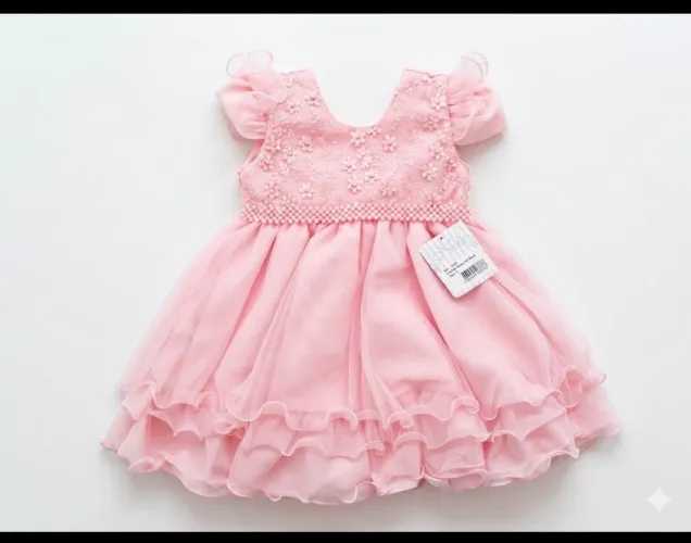 Vestido Infantil de Festa Luxo - Rosa - Novo