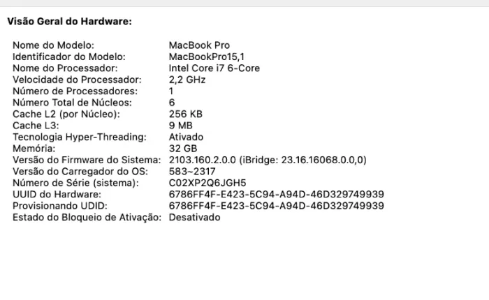 MacBook Pro 15" 2018 ? Config. TOP (32GB RAM / 1TB SSD) ? Placa Lógica e Bateria NOVAS