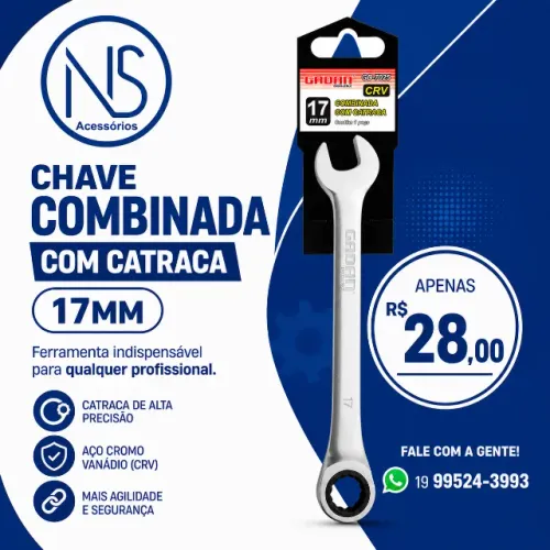 CHAVE COMBINADA COM CATRACA 17MM