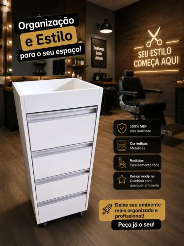 GAVETEIRO EM MDF 4 GAVETAS