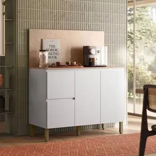 Balcão com Tampo e Painel 120Cm 3 Portas Dividimos Em Até 10x Sem Juros