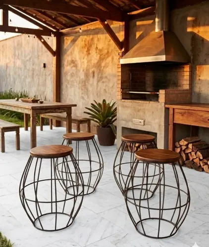 Banco Barril Designe Armado Metal 