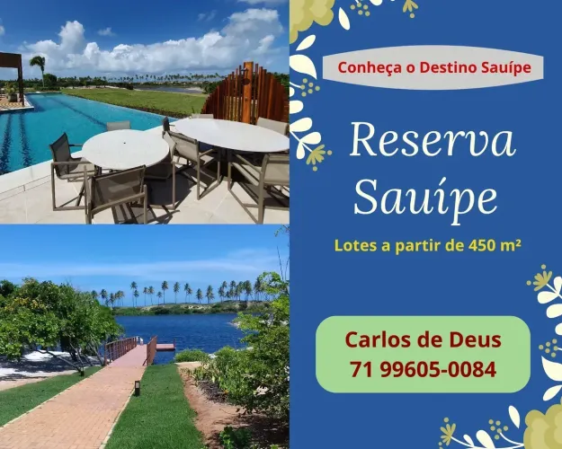 Reserva Sauípe , lotes de Repasse a partir de 454 m², Infraestrutura Completa , Linha Ver