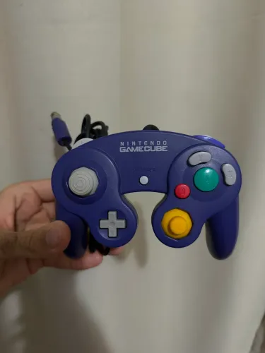 Controle gamecube original azul translucido