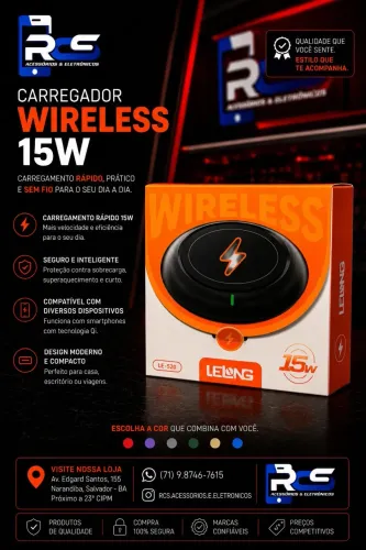 Carregador Indução Rápido 15W