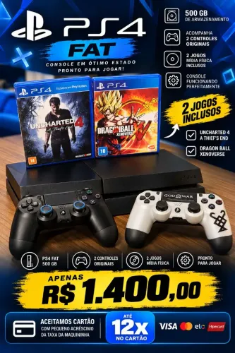 Playstation 4 Fat 500gb 2 controles