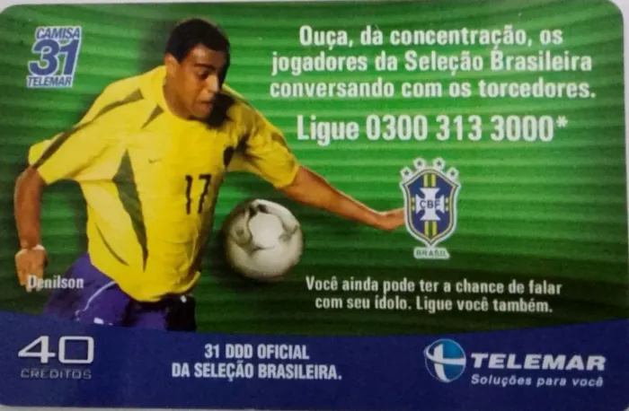 Cartão Telefônico Comemorativo do Penta - Denilson.