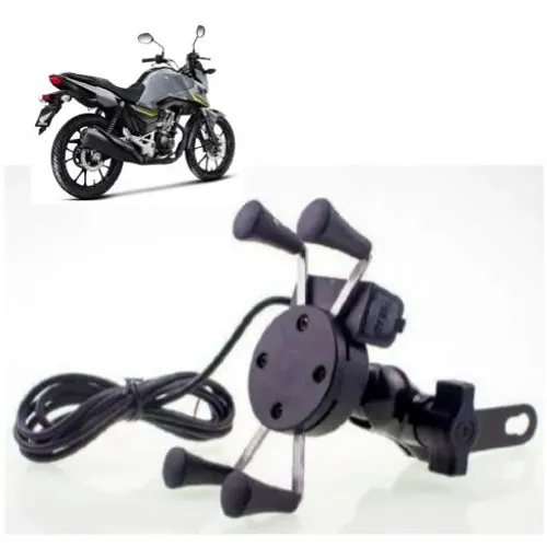 Suporte celular moto carregador 