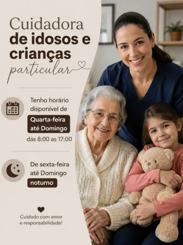 Cuidadora De Idosos e crianças 