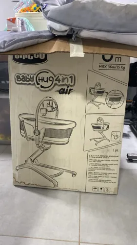 Berço Moisés Portátil Baby Hug 4 In 1 Cinza Air
