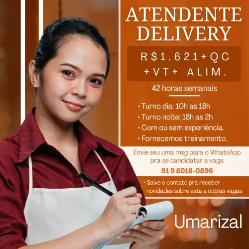 Vaga Atendente Delivery 