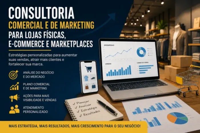 Consultoria Comercial e de Marketing para Lojas Físicas, E-Commerce e Markeplaces.