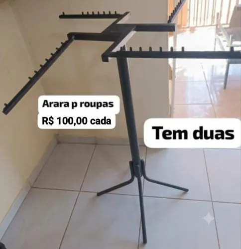 Araras, cestos, expositor, cabides
