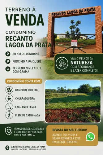 Terreno no Condomínio Recanto Lagoa da Prata