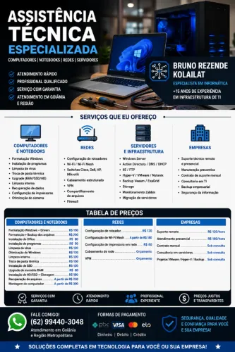 ESPECIALISTA EM INFORMÁTICA | MANUTENÇÃO DE COMPUTADORES, NOTEBOOKS, REDES E SERVIDORES