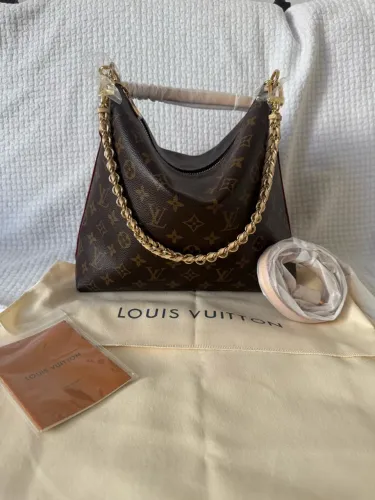Bolsa de couro legítimo marrom Louis Vuitton com três alças Multipass