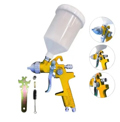 PISTOLA DE PINTURA GRAVIDADE CANECA PLÁSTICA 600ML ALTA PRECISÃO