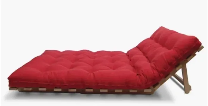 Sofá-cama Futon Slim S 02 Lugares Cor Vermelho