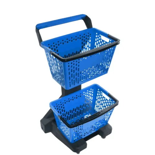 7974 - CARRINHO DE SUPERMERCADO DE 2 CESTOS AZUL / MARCA: DELLAPLAST