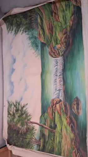 Pintura de cachoeira 130x80