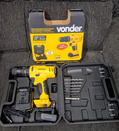 *COM IMPACTO. Parafusadeira/furadeira Vonder 12v Bivolt Pfv120i