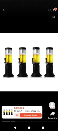 4 torres de chopp 1,5l