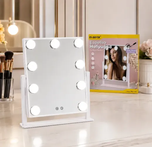 Espelho Hollywood LED B-MAX BM-F1133 (Iluminação Profissional para Maquiagem)