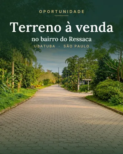 Terreno à venda em Ubatuba no bairro da Ressaca, 405m2, plano, murado e com portão eletrôn