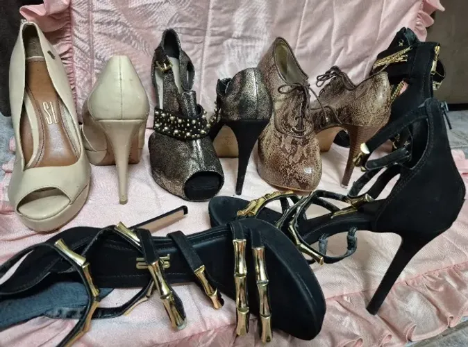 5 PARES DE SALTO ALTO MEIA PATA TAMANHO 39 - ESCOLHA OU LEVE TODOS