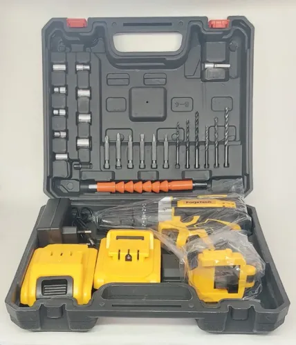 Furadeira Impacto e Parafusadeira 21V ForjaTech 2 Baterias com Maleta