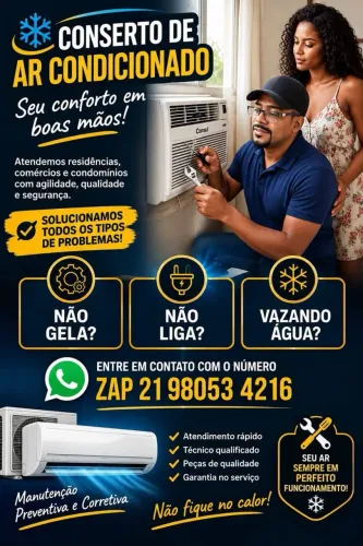 Serviços em ar condicionado geladeira e máquina de lavar!