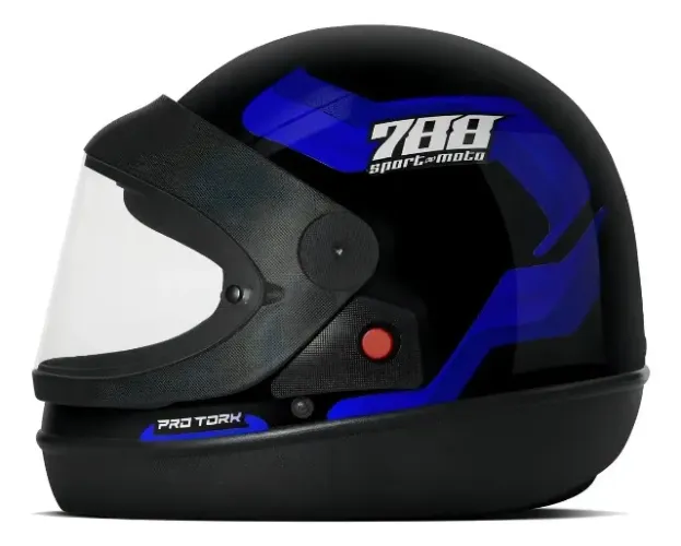 Capacete Para Moto Pro Tork Sport Moto 788 Cor Azul Tamanho do capacete 60