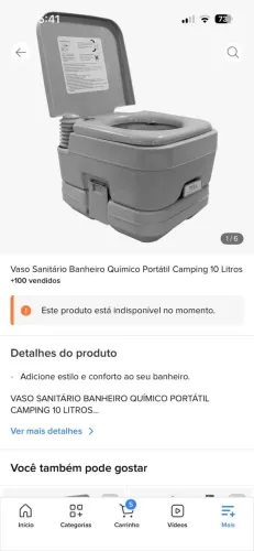Vaso Sanitário Portátil 10L Nagano para Camping/Motorhome - Novo + Brinde Biodesodor