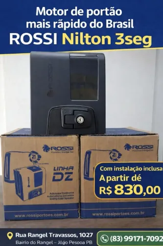 Motor para Portão Rossi Dz Atto Nilton 3 Segundos - com Instalação Inclusa