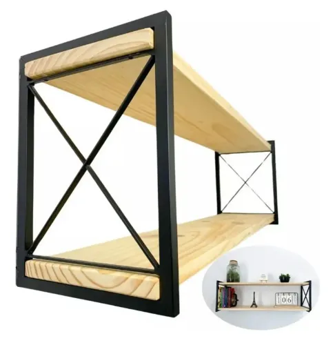Nicho prateleira de parede estilo industrial 60x25.