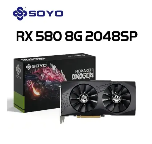 Placa de Vídeo Soyo Radeon RX 580 8GB GDDR5 AMD 2048SP PCI-Express 3.0