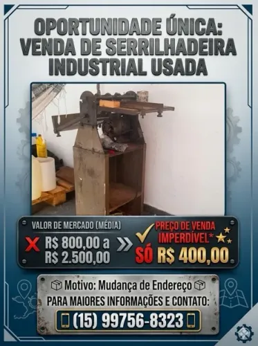 Serrilhadeira Industrial Usada