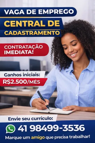 Vaga: Central de Cadastramento - Inicio imediato