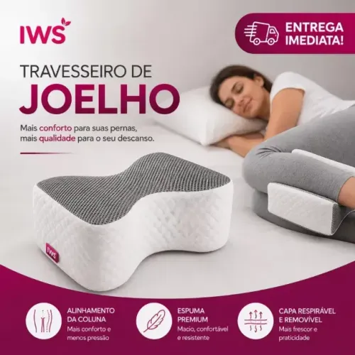 Travesseiro Ortopédico Apoio de Joelhos IWS Ergonômico