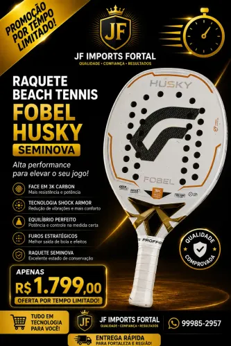 ? RAQUETE DE BEACH TENNIS FOBEL HUSKY SEMINOVA! ?