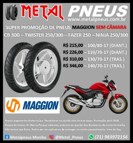 Pneus Maggion CB300 Twister Fazer 250 Ninja 250/300 - Novos Com Garantia
