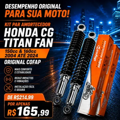 Kit com 2 Amortecedores Cofap para Honda CG Titan/Fan 150 e 160