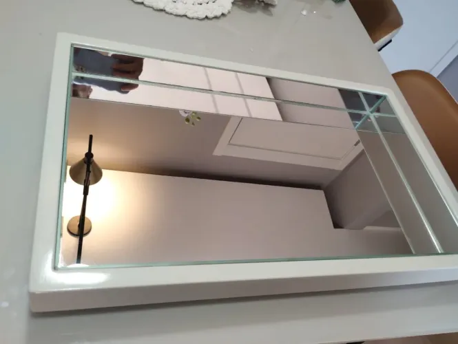 Bandeja Espelhada Off White 50 x 30 