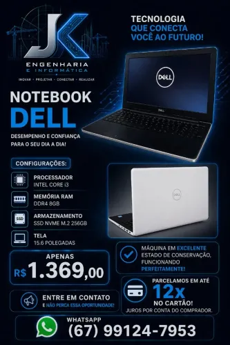 NOTEBOOK DELL I3 7° - NOTEBOOK MUITO CONSERVADO